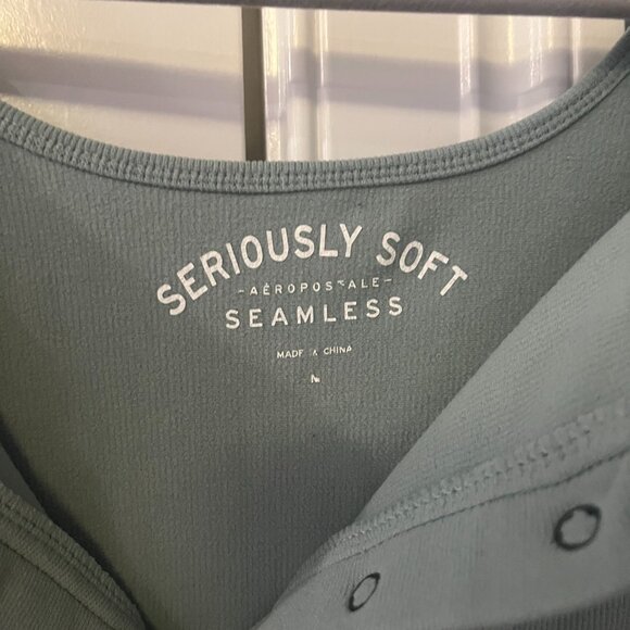 Greenish-Blue Aeropostale Seriously Soft Crop Top - Picture 2 of 3